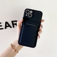 thumbnail image 3 of Funda de lujo con ranura para tarjeta para iPhone 15, 14, 13, 12, 11, 16 Pro Max, funda de silicona suave para iPhone 16, 15, 14 Plus, 3 of 5
