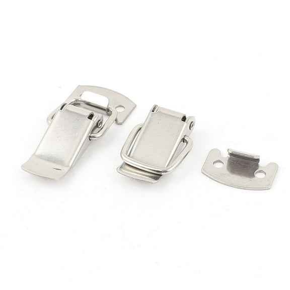 2pcs Stainless Steel Spring Draw Toggle Latch f Cases Boxes Chests Lock