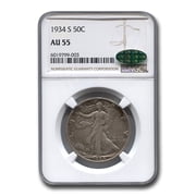 1934-S Walking Liberty Half Dollar AU-55 NGC CAC