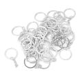 thumbnail image 3 of Paquete de 100 en Llavero Anillos de Cadena Artesanal Venta Al Por Mayor Ganchos de Conector Artesanal Piezas de de Bricolaje BLESIY Llaveros piezas de los hallazgos, 3 of 8