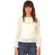 thumbnail image 2 of Blusa de gasa de lunares suizos Allegra K con cuello Peter Pan para mujer blanco S, 2 of 6