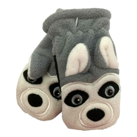 Dot Mitten - CP Infant Boys Gray Microfleece Husky Dog Mittens