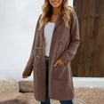 thumbnail image 2 of Plus Size Winter Coat for Women Warm Thick Wool Trench Long Double Lapel Front Jacket with Pockets Stylish Outerwear, 2 of 2