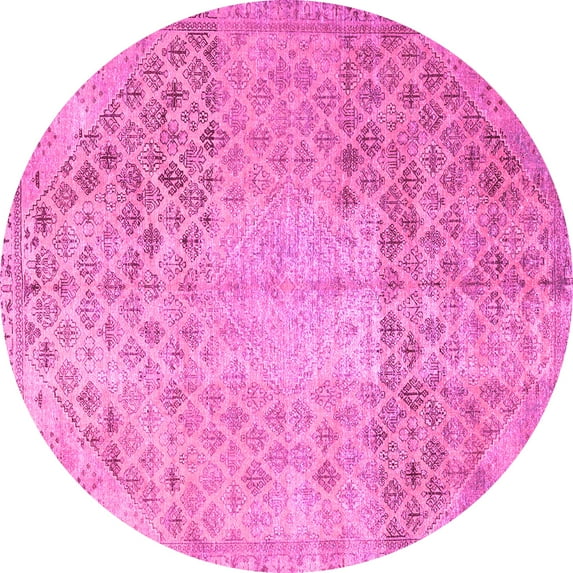 Ahgly Company Indoor Round Persian Pink Traditional Area Rugs, 6' Round