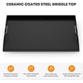 thumbnail image 3 of 36 Inch Flat Top Griddle Replacement Top for Blackstone 36" 4-Burner Gas Grill Cooking Station, Ceramic Coated Steel Griddle Top Replacement with Rear Grease System, Black, 3 of 8