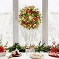 thumbnail image 7 of Lumiparty 16" Christmas Wreath for Front Door, Lighted Xmas Wreath with 30 LED Lights Timer  Xmas Balls, Battery Operated Snow Flocked Winter Wreath for Fireplace Window Outdoor Decor, Gold, 7 of 7