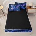 thumbnail image 4 of Homewish Wild Dragon Zipper Queen Comforter Set with Fitted Sheet and 2 Pillowcases,Rose Lavender Flower Zipper Bedding Set,Blue,Retro Animal Decor,Black Reversible,4pcs, 4 of 8