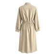 thumbnail image 6 of Cmfcve Plus Size Button down Dress for Women Casual Long Sleeve Lapel Collared Flowy A-Line Maxi Shirt Dress, 6 of 7