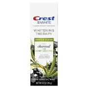 Crest 3D White Whitening Therapy Gentle Clean Charcoal Fluoride Anticavity Toothpaste with Hemp Seed Oil, Hemp Seed Oil Mint, 4.1 oz