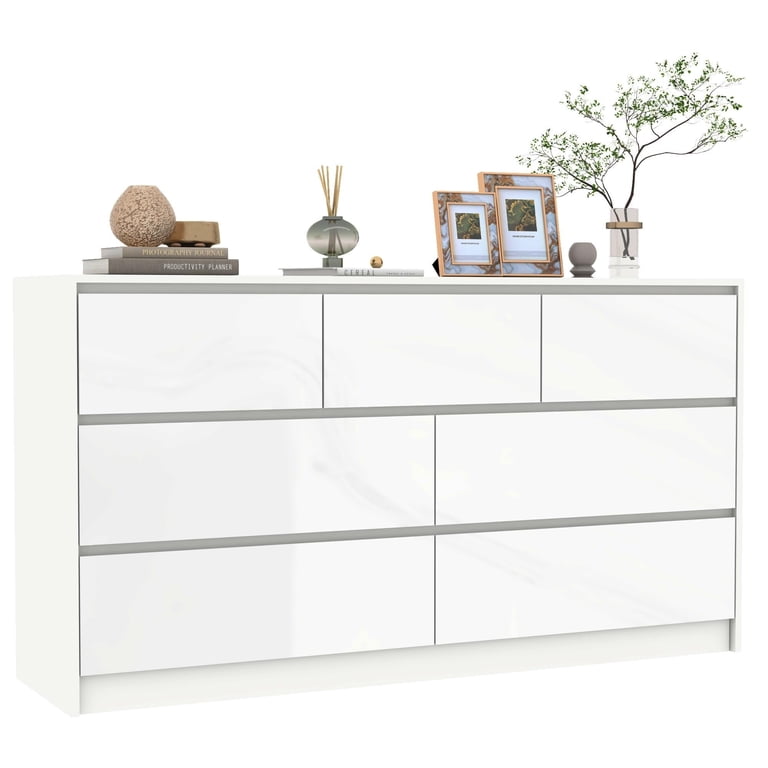 dresser 5 drawer white Walsunny 5 Drawer White Vertical Dresser Modern Storage Cabinet with Handle-Drawer  Chest Wood Organizer for Living Room
