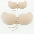 thumbnail image 1 of Sujetador adhesivo Sujetador adhesivo de encaje invisible Sujetador push up sin tirantes para mujer Sujetadores de silicona sin espalda 2 pares,Beige-1,A-Beige-1-A brillar Electrónica, 1 of 5