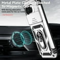 thumbnail image 3 of KOMI Phone Case for Google Pixel 9A Case with HD Screen Protector & Slide Camera Cover & Rotated Ring Kickstand, [Military-Grade] Phone Case for Google Pixel 9A, Silver, 3 of 5