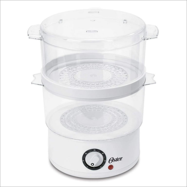 Aicok 9.5 qt Electric Cooking Steamer, 3-Tier Vegetable or Meat, 800W Fast Cooking, White, Size: 10.74 x 10.74 x 9.44, Silver