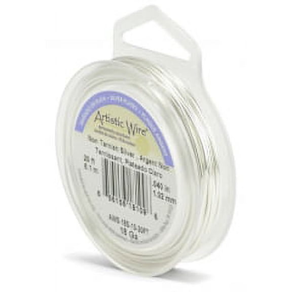 Artistic Non-Tarnish Silver Wire, 18 Gauge, 20 Feet