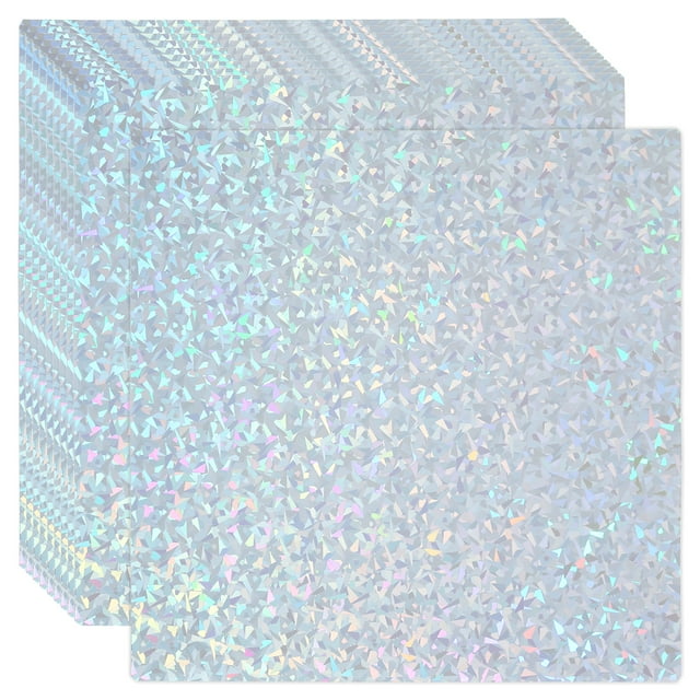 Uxcell 12"x12" Holographic Cardstock, 20 Pack Metallic Iridescent Mirror Paper Foil Board Reflective Sheets, Style 2