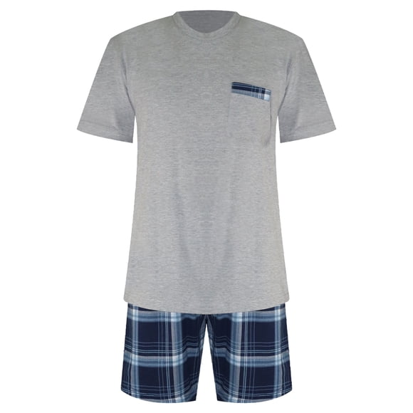 Pijama George para Caballero Set Playera Manga Corta Gris con Short Talla M 2 Piezas