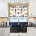 thumbnail image 5 of Yayeee Kitchen Curtains Tier Pair Light Filtering 27"x36" Rod Pocket Short Cafe Window Panel, Beige Snow Houses, 5 of 6