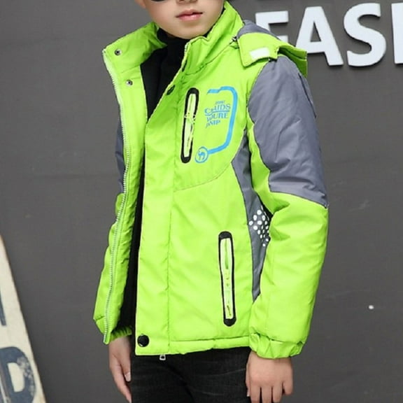 Coats For Boys Boys Winter Coat 10-12 Latest Boys Thicken Fleece Hooded Jacket Warm Quilted Coat Outdoor Cool Cute Fashion for Winter Autumn Spring Water-Resistant Puffer Jacket Boys