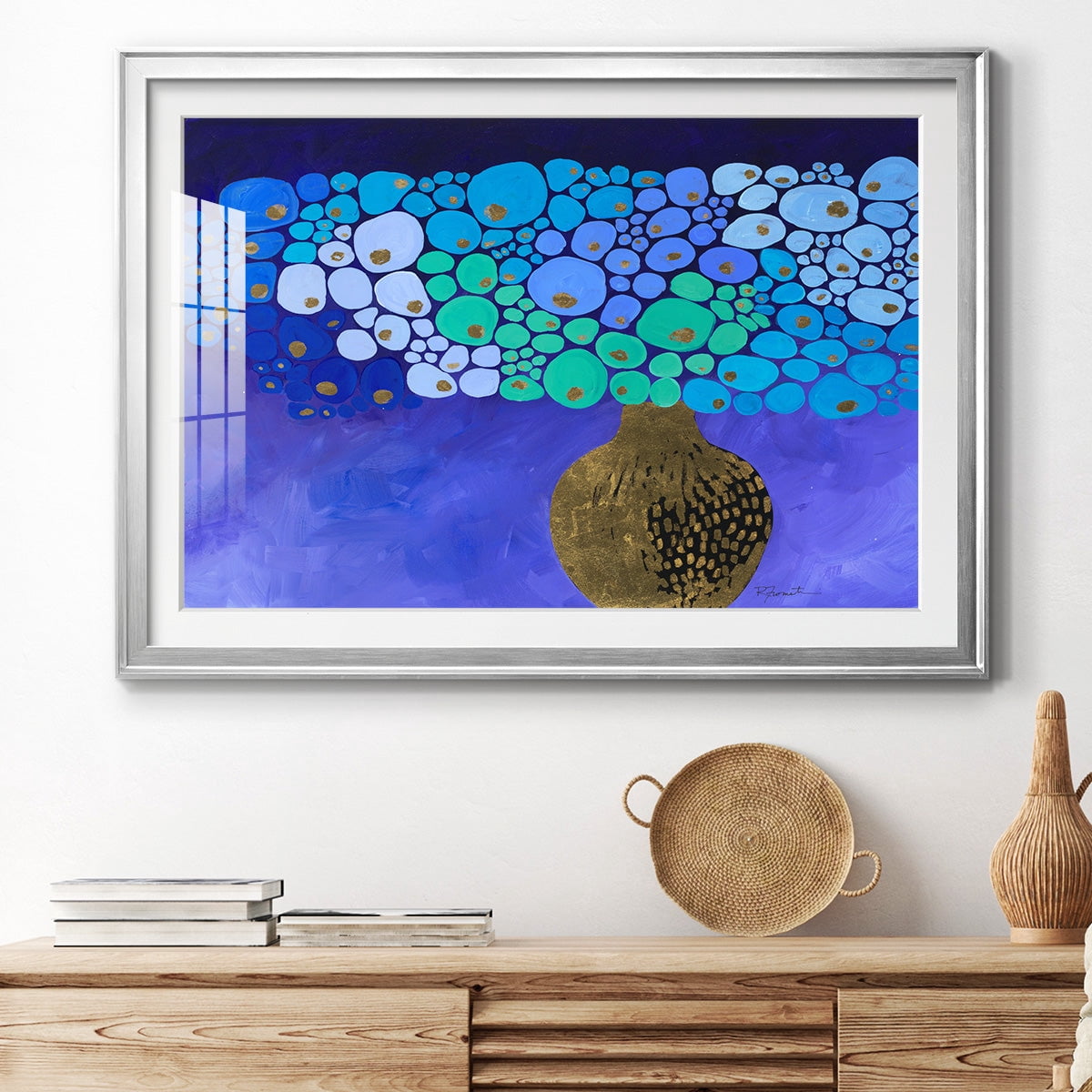 Blue Poppies II Premium Framed Print - Ready to Hang