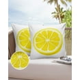 thumbnail image 6 of Pack of 2 Outdoor Pillow Covers, Summer Big Lemon Fruit Yellow Waterproof Square Throw Pillowcase Cushion Decorative Pillow Covers for Couch Patio Tent, 24x24 in, 6 of 6