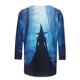 thumbnail image 5 of Ynynloco Womens Fall Shirts Halloween V Neck 3/4 Length Sleeve Pullover T-Shirts Thanksgiving Graphic Tee Tops, 5 of 5