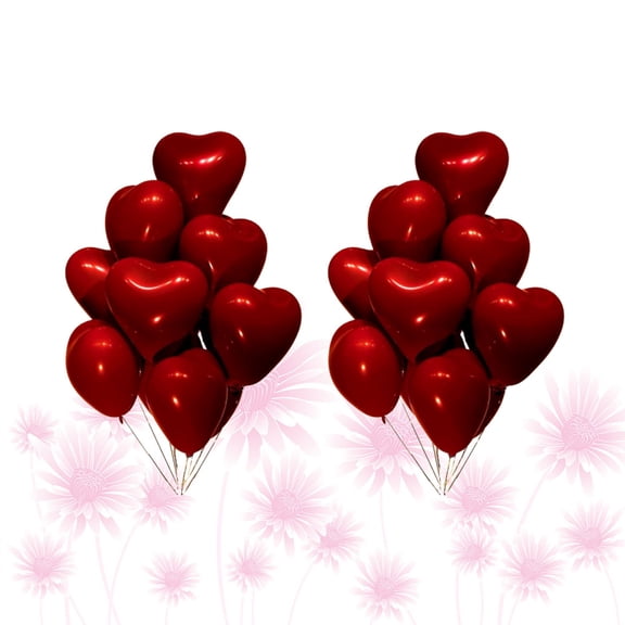 SEWCHICS 100pcs Heart Shaped Foil Balloons for Valentine’s Day Party Decorations and Festival Celebrations