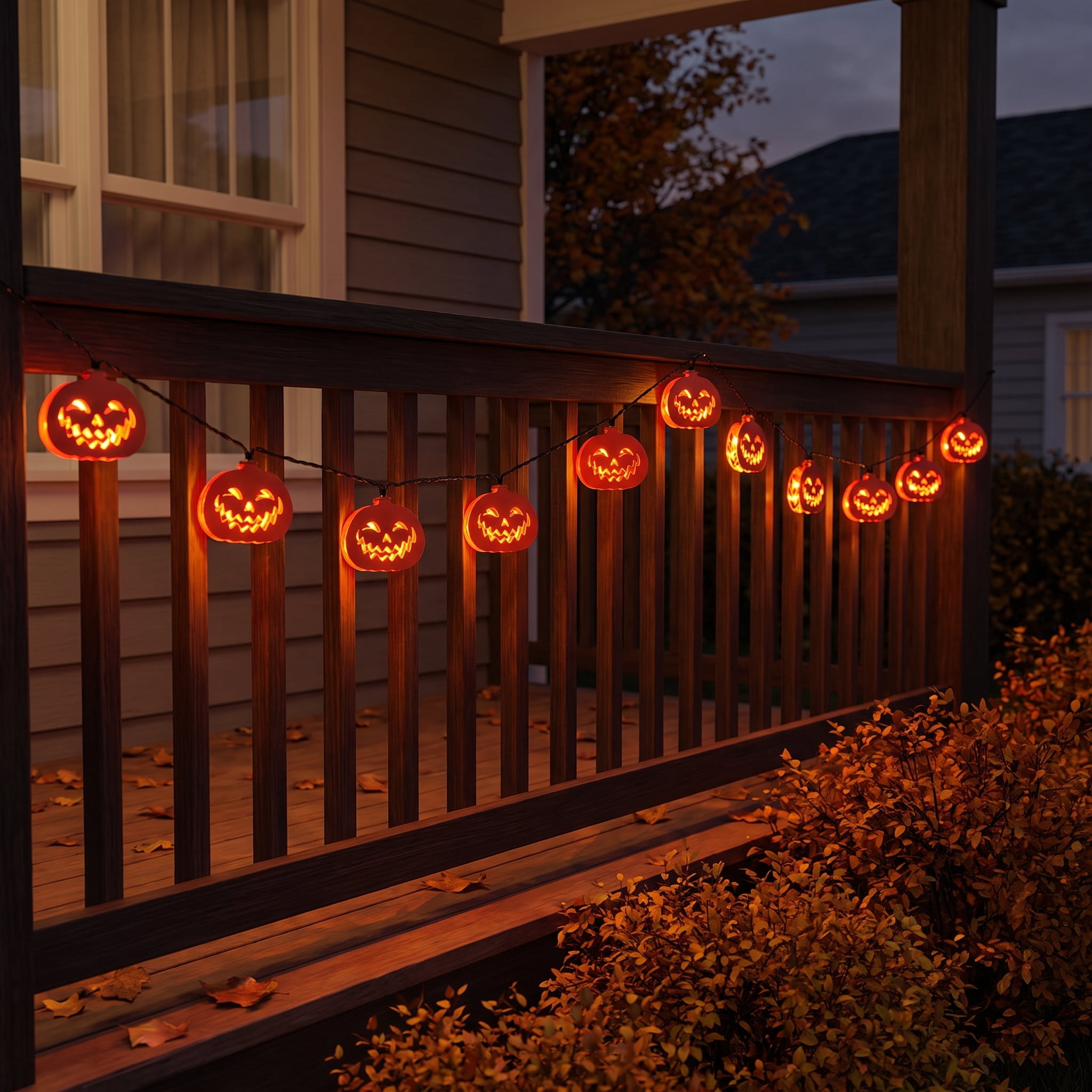 Indoor 10-Count Battery-Operated LED Metal Pumpkin String Lights, Orange, 4.5', Halloween by Way To Celebrate