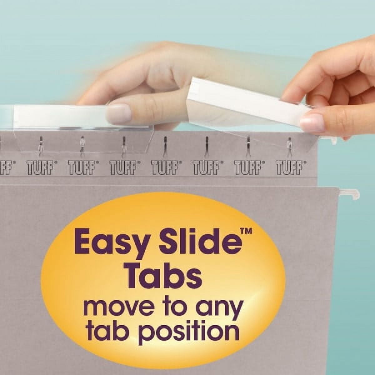 Smead TUFF Extra Capacity Hanging File Folders Letter Steel Gray 18/Box 64242
