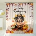 thumbnail image 3 of Happy Thanksgiving Dachshund Welcome Thankful Fall Autumn Pumpkin Shower Curtain Wiener Dog Lover Gifts Idea Waterproof Bathroom Bathtub Curtain - 02021, 3 of 5
