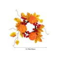 thumbnail image 4 of Aurorax Fall Candle Holders,Fall Candle Ring Wreath with Berries Pumpkin Rustic 14" Thanksgiving Harvest Decor Table Centerpiece, 4 of 7