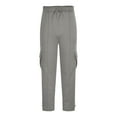 thumbnail image 3 of qolati Men's Fleece Cargo Sweatpants Open Bottom Stretch Elastic Waist Baggy Joggers Casual Loose Fit Athletic Drawstring Workout Gym Pants, 3 of 6