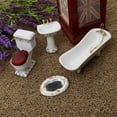 thumbnail image 2 of Juego de Inodoro Miniatura de baño 4pcs Para 1/12 Dollhouse Sunnimix Muebles de baño de casa de muñecas, 2 of 8
