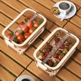 thumbnail image 3 of Sylvtty Lettuce Storage Container Leak-Proof Clear Crisper Box Produce Saver 2-Tier Ice Cooler Basket Portable Fruit Container with Drainage Tray, 3 of 7