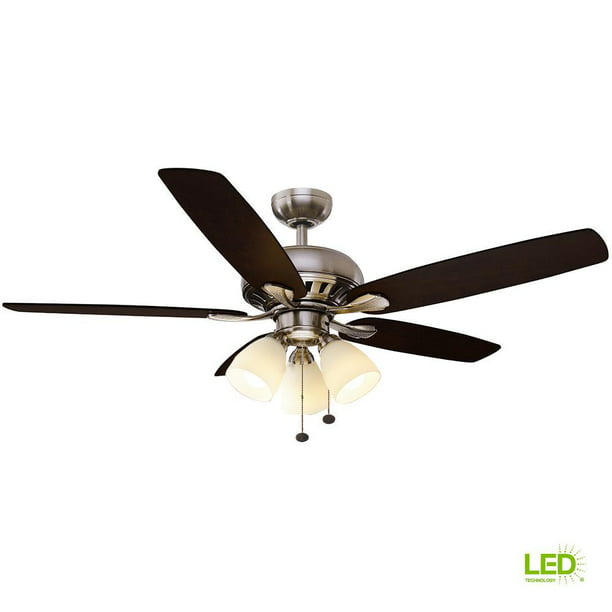 Hampton Bay Rockport 52 In Led Brushed, Hampton Bay Carriage House 52 Ceiling Fan