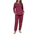thumbnail image 2 of Vetsdori Pockets Pajamas Sets for Women Fleece Home Nightwear Loungewear 2 Pieces , Long Sleeved Tops and Pants Thick Thermal Warm Womens Pajamas Holiday, 2 of 6