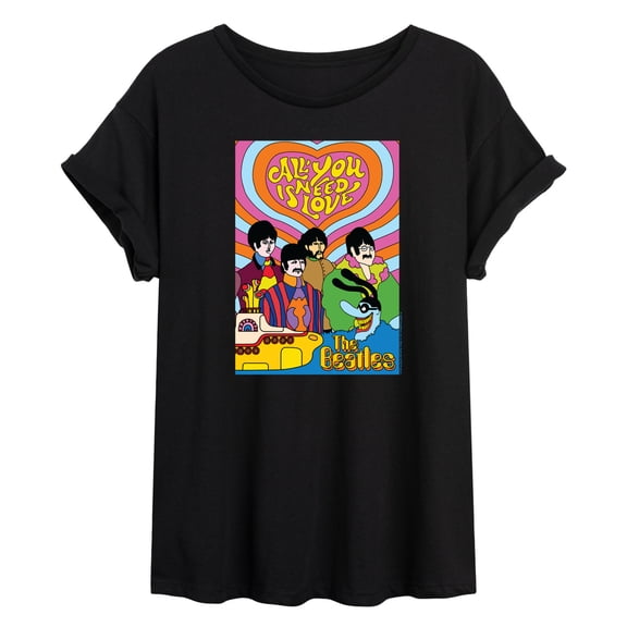 The Beatles - All You Need Is Love - Women's Oversized Graphic T-Shirt