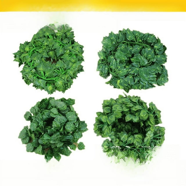 Enredadera de hojas de uva de imitación, geco de ratán, planta de hojas de imitación de plástico, hoja de rosa verde, flor artificial, enredadera decorativa