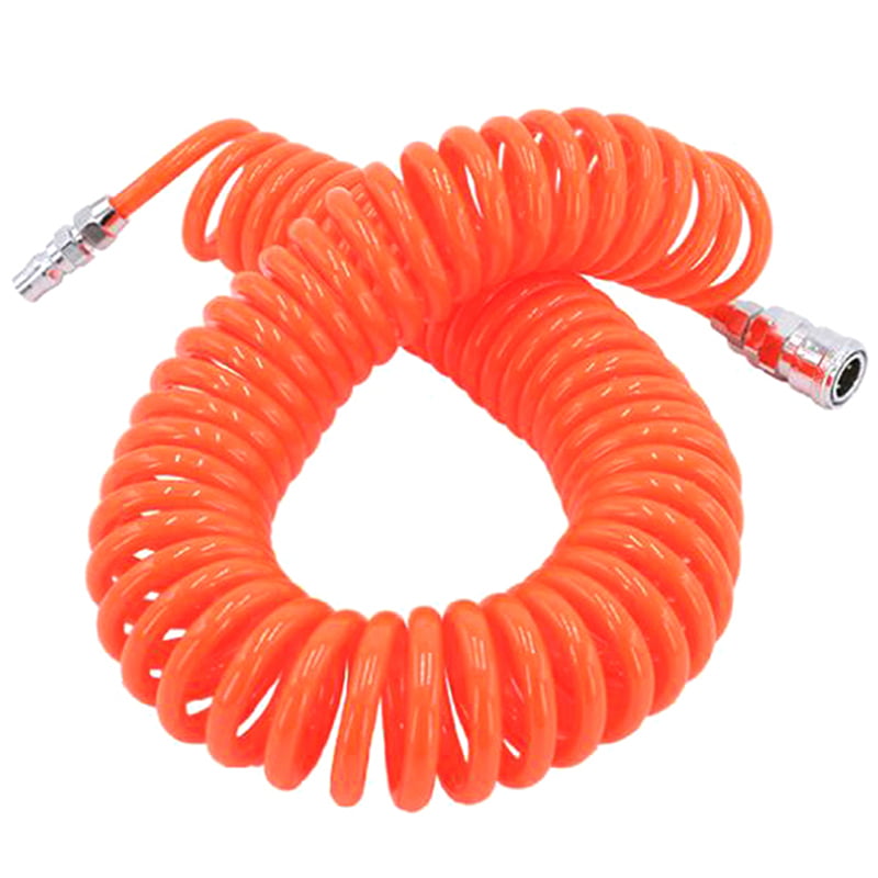 12M 39.37ft 5*8mm Flexible PU Recoil Hose Spring Tube For Compressor Air Tool 