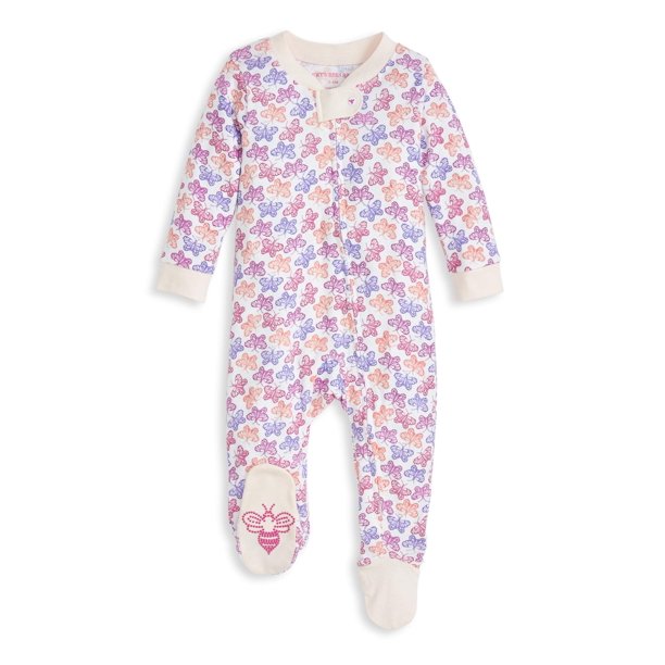 Burt's Bees Baby Newborn Baby Girls Organic Sleep 'N Play Footed Pajamas (NB9M)