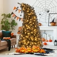 thumbnail image 2 of Gymax 7 FT Artificial Halloween Tree Pre-Lit Black Christmas Tree w/ Bendable Top Section, 2 of 10