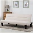 thumbnail image 3 of Belleze Convertible Futon Bed Sofa Couch Lounger Microfiber - Vanilla, 3 of 6