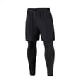 thumbnail image 1 of Bañadores de estilo americano para hombre, pantalones deportivos para correr, ropa interior, pantalones cortos informales de baloncesto antiexposición para entrenamiento de ilusión de dos piezas, 1 of 5