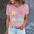thumbnail image 2 of Plebaso T-Shirts de Pâques pour Femmes Manches Courtes Imprimés Graphiques Hauts Été Décontractés Amples, 2 of 6