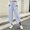 Light Blue, variant on Women Striped Cropped Capri Pants Sevevn Drawstring Elastic Waist Irregular Hem Casual Trousers With Large Side Pockets, Multi‑Color Options For Summer Daily Wear