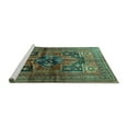thumbnail image 2 of Ahgly Company Machine Washable Indoor Round Persian Turquoise Blue Traditional Area Rugs, 6' Round, 2 of 4