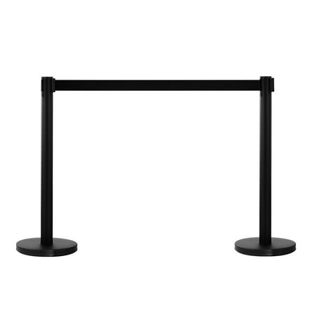 Beltrac 3000 Retractable Belt - Zimtown 2PCS Stanchion Posts Queue Pole Retractable Black Belt Crowd Control Barrier