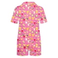 thumbnail image 6 of Enjoytime Cute Pajama Sets for Women Print Comfy 2 Piece Sleepwear Short Sleeve Button Down Shirts with Shorts Loungewear Set, 6 of 7