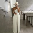 thumbnail image 3 of Baqcunre Jumpsuits For Women Asymmetrical Cold Long Loose Pants Jumpsuit Women Shoulder Wide Women'S Jumpsuit Sweatpants Women Pants For Women White L, 3 of 5