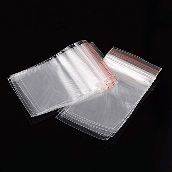 200Pcs Zip Lock Bags Resealable Packaging Bags 2.3x1.5" Zip Plastic Poly Bags Rectangle Top Seal Bags Clear Mini Reusable Bags