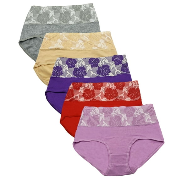 Nivmu Womens High Waisted Tummy Control Underwear, Soft Cotton Panties Full Coverage Briefs